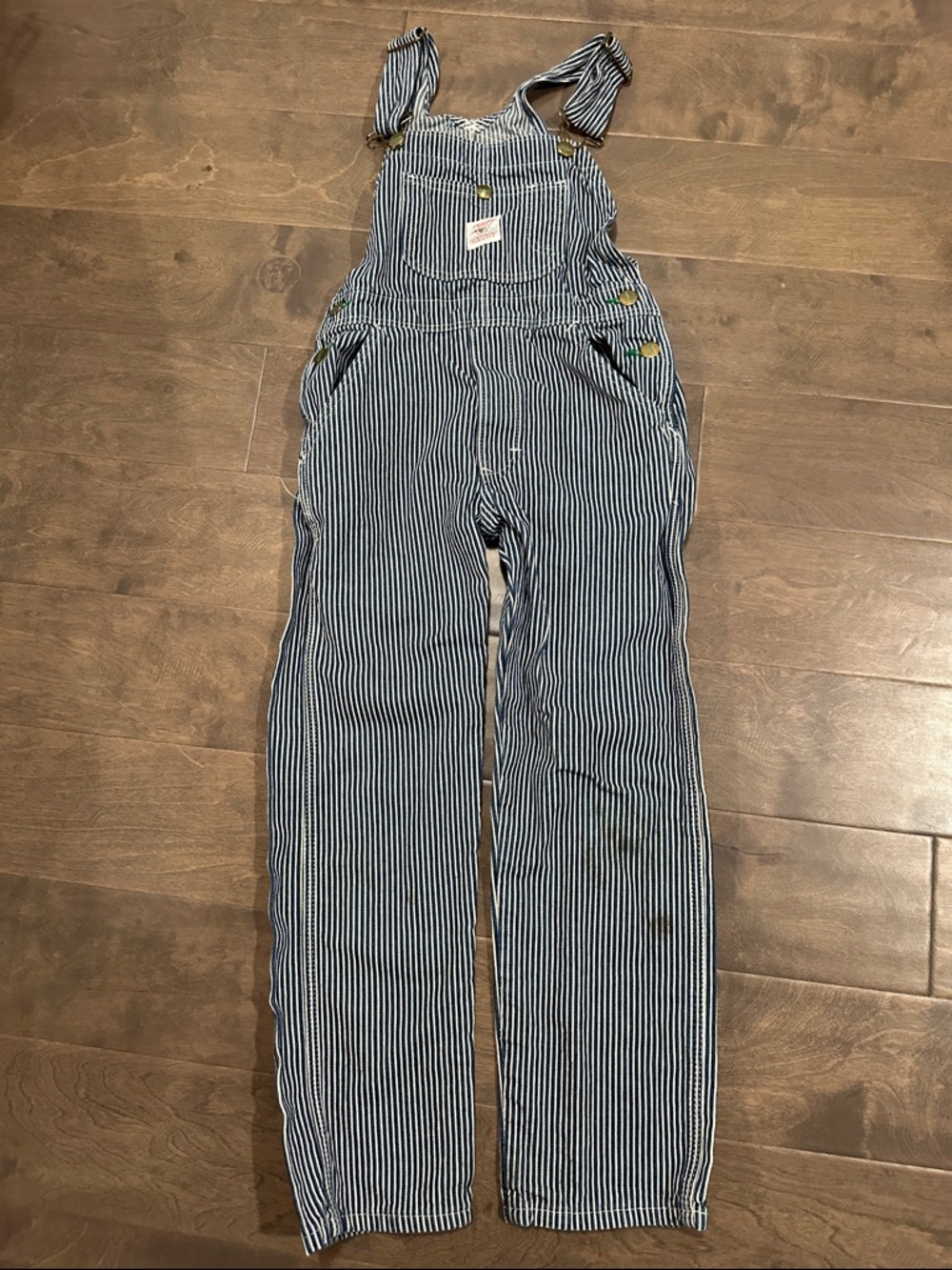Vintage Pointer Striped Blue & White Overalls
